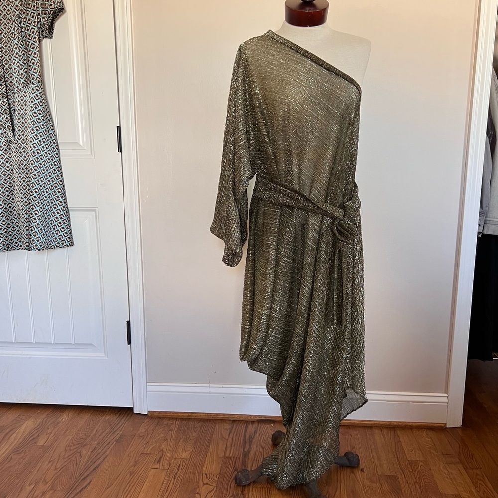 One-Shoulder Metallic Dress Whitney Mero Onion